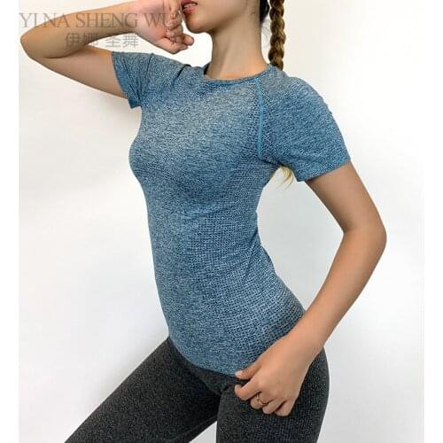 Fitness Women Seamless Sport Yoga Shirt Sports Wear For Women Gym Running Top Short Sleeve Yoga Workout Tops Training Sports New