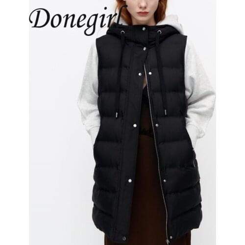 2021 Womens With Hoody Vest Coat Jackets Pockets Solid Fashion Sleeveless Outwear Female Hooded Coats Ladies Autumn Parkas ZA