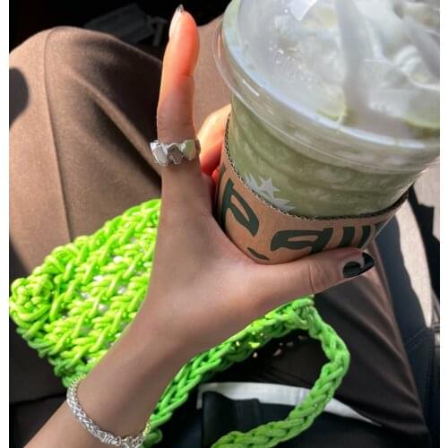 SHANICE South Korea Korean S925 sterling silver Open Ring irregular opening stone ring popular personality female ring jewelry