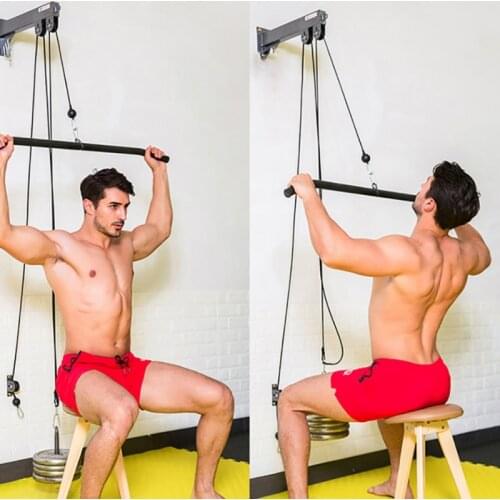 1 Set Fitness Spier Trainer Roterende Rechte Bar Biceps Pull Bar Gewicht Machine Accessoires Voor Home Gym