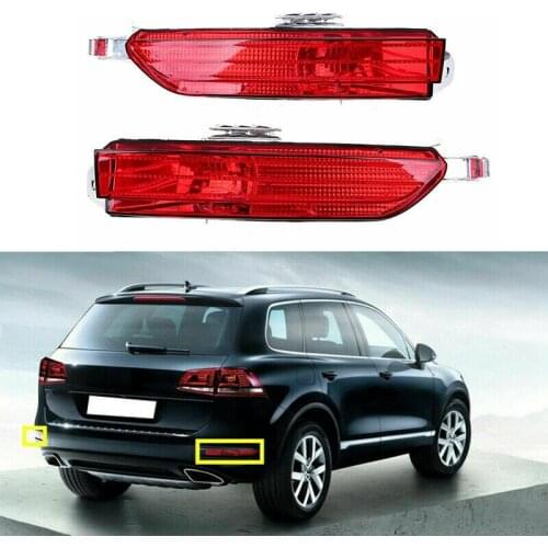 1 Pair Car Red Rear Fog Lamp Bumper Cover Reflector for Touareg 2011-2014 7P6945701D 7P6945702D