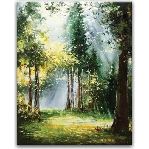 100% hand painted oil painting Home decoration high quality landscape knife painting pictures DM16062809