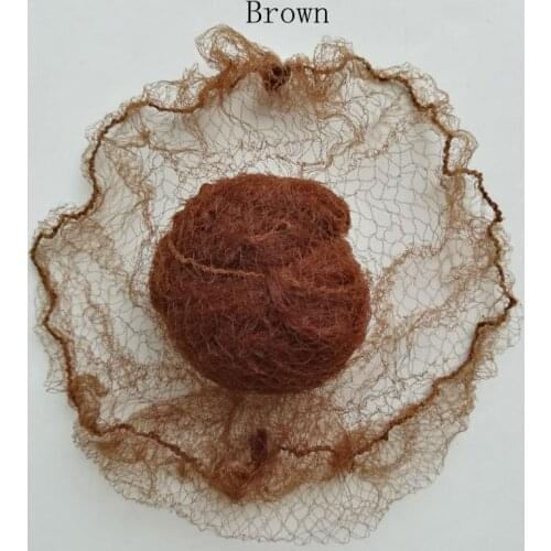 100pcs Brown Invisible Small Mesh Hair Styling Net Hair Caring Hairnet 20 inches Stretch Length