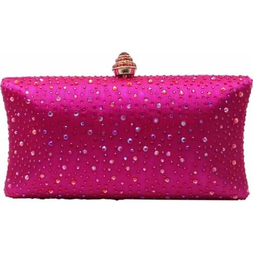 18.5x10CM Clutch Bags Banquet Bag Dinner Bag Satin Diamond Clutch Bag Party Evening Bag a6574