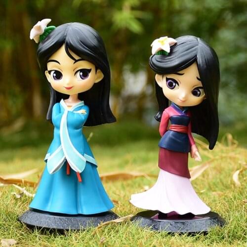 15cm 2pcs/set Disney Mulan PVC Toy Model Doll Figurine Collection Room Diy Cake Decoration