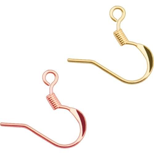 50pcs New Arrival Spring Ear hook (KEEP COLOR Rose Gold/Rhodium Silver Open circle Earring Part Round Line Diy Jewelry Marking