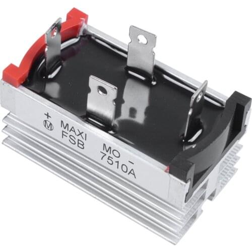 Aluminum Heatsink Base Single Phase Bridge Rectifier Diode 75A 1000V