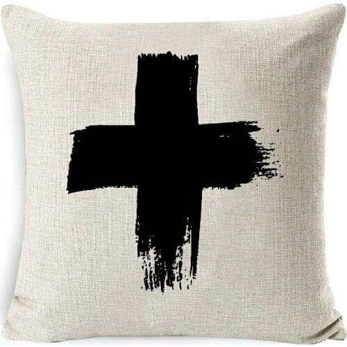 Letter Love Home Cushion Covers Cotton Linen Black White Pillow Case Sofa Bed