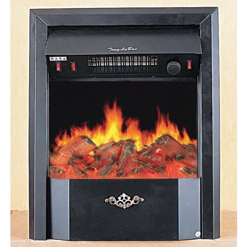 Electric firebox fireplace burner insert chimney remote controlled artificial optical flame