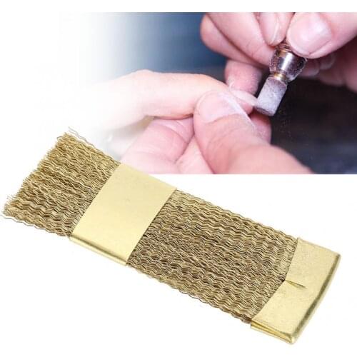 Nail Drill For Manicure Nail Art Bits Cleaning Brush Golden Color Copper Wire Drill Cleaner Brush Manicure Accessories