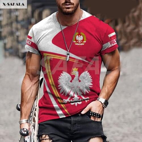 Polska Poland Flag Emblem 2021 New 3D Printed T Shirts Unisex HarajukuTop Shirt Tee Tops Summer Short Sleeve Male Women Men