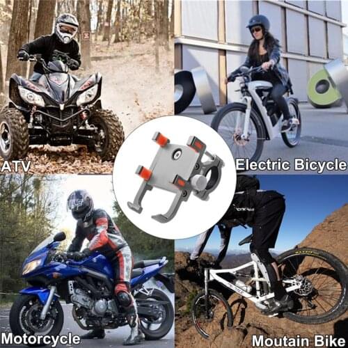 Mountain Bike Gray Handlebar Mount Smart Phone GPS Navigator Bracket Electric Vehicle Adjustable Mobile Bracket Moto Accessories