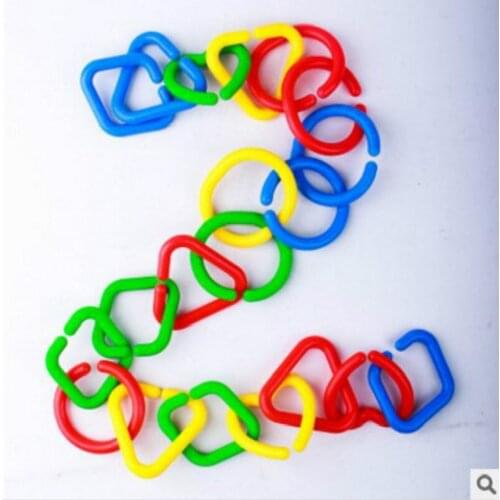 Parrot Gnawing Toy Bird Cage Buckle Color Buckle Activity Buckle Station Stand Bar Resistance Bite Diy Toy Random Colors 20pcs