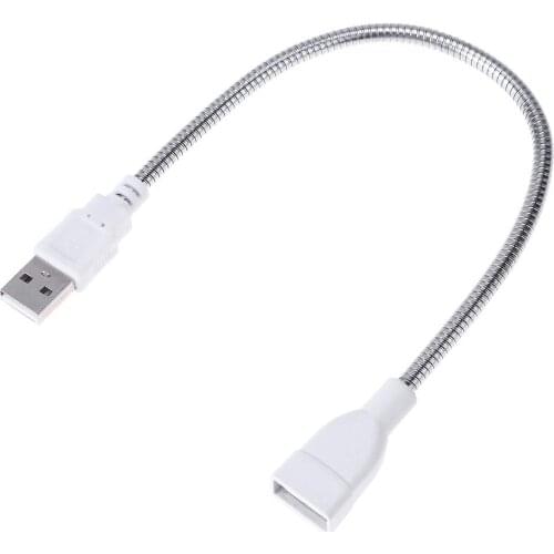 USB Extension Cable Male to Female Extender Cable LED Light Adapter Cable Metal Flexible Tube for laptop PC