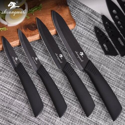 4PCS Ceramic Knives Set Bacteriostasis Ceramics Home Kitchen Cooking Utility Knife Sharp Cutting Vegetable Slicing Knives Set