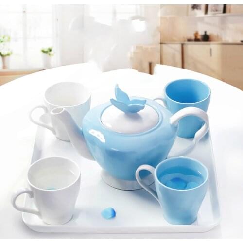 Coffee Flower Teapot Set Fruit Teapot Ceramic Afternoon Flower Cups Latte Household Cafe Household Tea Mug Coffeeware Sets