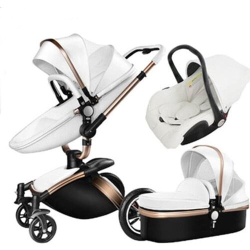 Newborn Baby Stroller and Car Seat Reversible Travel Stroller 360 Degree Rotatable 3 In 1 Baby Pushchair Newborn Basket Wagon