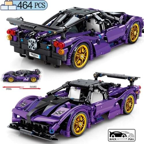 City Technical Racing Pull Back Car Building Blocks Classical Sports Vehicle Bricks MOC Toys For Children Boys Gifts