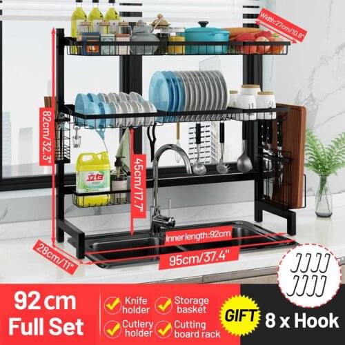 Stainless Steel Kitchen Organizer Dish Drying Over Sink Dish Drying Rack Drain Rack Kitchen Shelf Storage Organizer for Plate