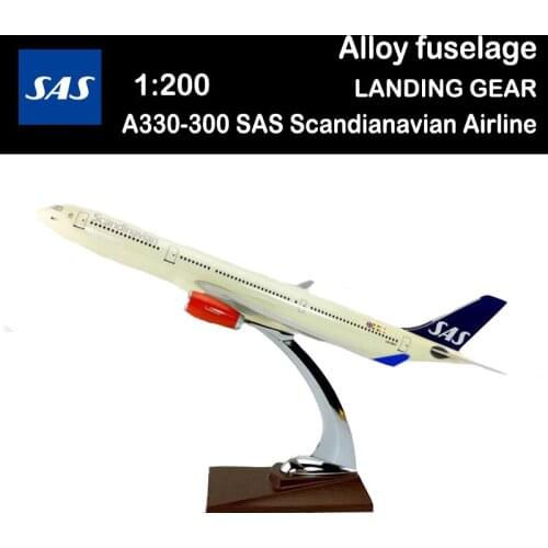 1/200 Airbus A330-300 SAS Scandianavian Airlines Airplane Model Toys Aircraft Diecast Plane Gifts for Kid Adult Airliner Display