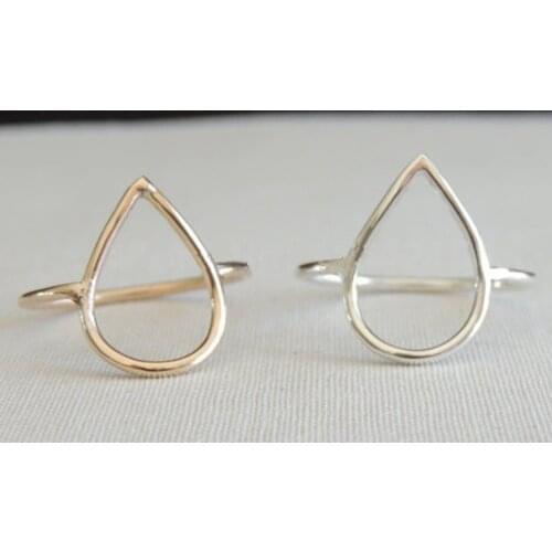 Fashion Drops of Water Contour Ring Hollowed-out Drop Ring 30PCS/lot
