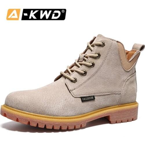 Fashion Shoes 2019 Casual men boots winter Warm zapatos invierno hombre High Top Work Shoes men Pu Leather Mens Boots Footwear