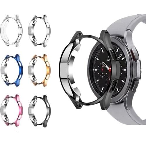 TPU Soft Shell Frame Glass Screen Protector Case For Samsung Galaxy Watch 4 Classic 46mm 42mm Watch4 Protective Bumper Cover