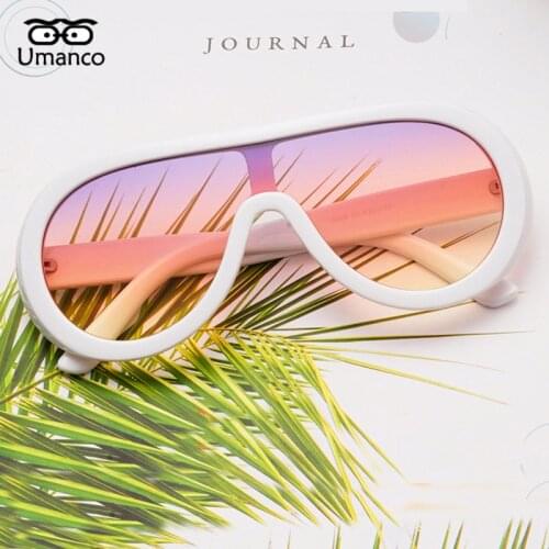 Umanco 2021Hot Trendy Oversized Pilot Sunglasses Women Men PC Frame AC Lens Designer Brand Travel Outdoor Accessories Gifts