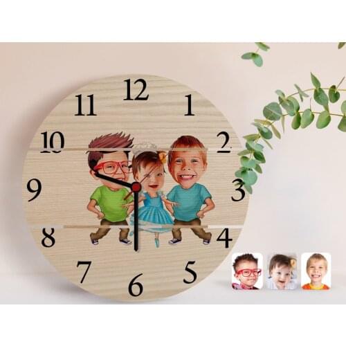 Personalized 3 Sister Caricature Of Authentic Wooden Pallet Saat-2