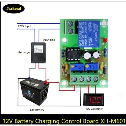 12V Battery Charging Control Board XH-M601 Intelligent Charger Power Supply Control Panel Automatic Charging/Stop Power Supply