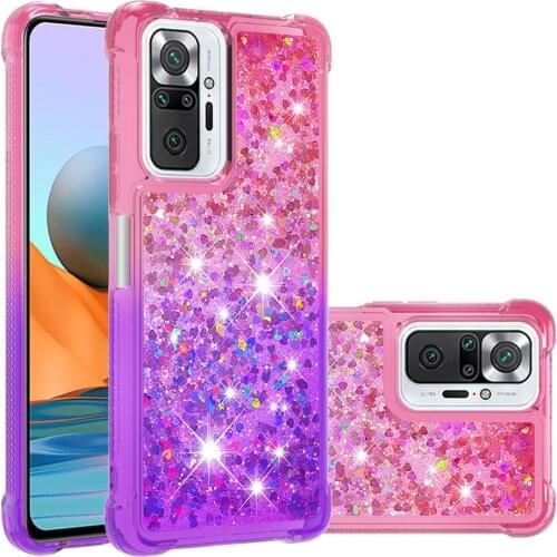 Multicolor Quicksand Glitter Case For Xiaomi Redmi Note10 Pro Cases Note 10 Pro Max Shockproof TPU Bumper Full Protection Cover