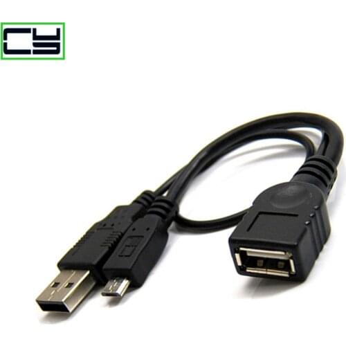Newest OTG Host Power Splitter Y Cable Micro USB Male to A Male & Female Adapter Cable for SAMSUNG Y Splitter OTG Cable