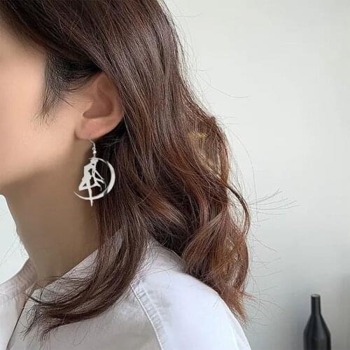 Japanese Sailor Moon Big Earrings Exaggeration Fashion Earring for women acrylic Earring Christmas Gift