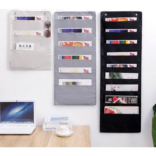 3/6/9 Pockets Wall Hanging Storage Bags Book Keys Mobile Phone Door Organizer Pouch Bedroom Dormitory Office Container