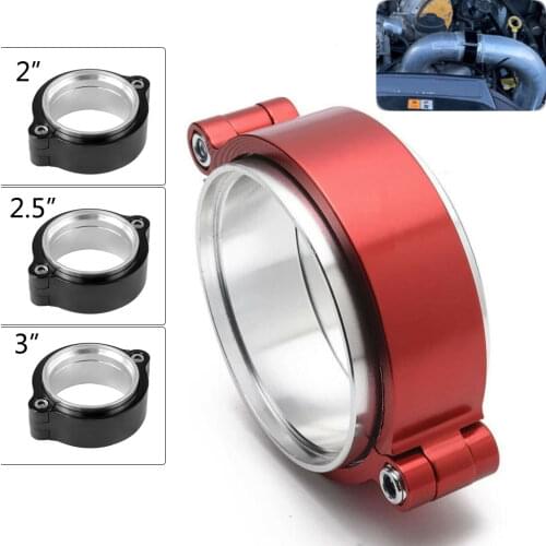 JDM Exhaust V-band Clamp w Flange System Assembly Anodized Clamp For 2"/2.5"/3"/3.5"/4" OD Turbo Intake Piping