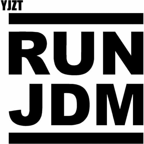 YJZT 13.5X13CM RUN JDM Personality Car Sticker Vinyl Decal Black/Silver C26-0021