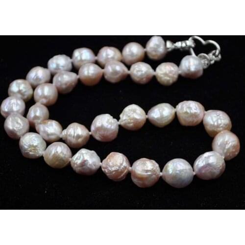 GORGEOUS light purple 11-13mm wrinkly Kasumi pearl necklace