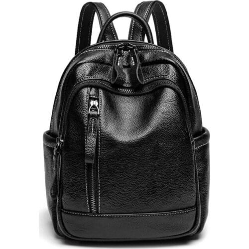 Women Backpack Leather Shoulder Bag For Teenage Girls Kids Multi-Function Travel Zipper Daypack Schoolbag mochila Casual C1404