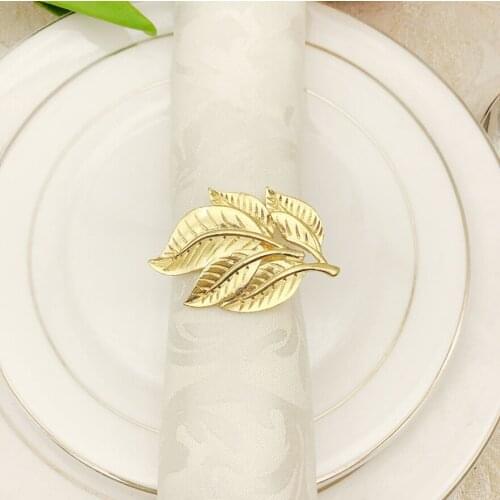 1pcs/lot Hot sale tree leaf napkin ring metal napkin ring hotel restaurant napkin buckle table top decoration