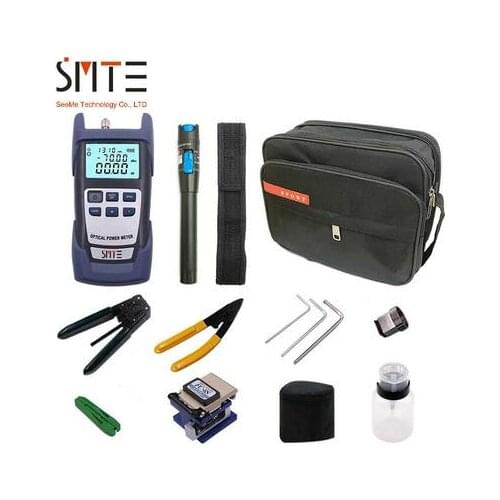 12pcs/set FTTH Tool Kit Fiber Optic FC-6S -70~+3dBm Power Meter Visual Fault Lcator 5km