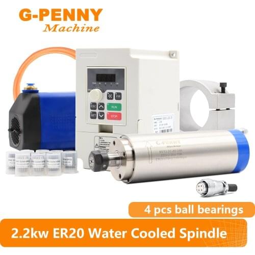 2.2kw water cooled spindle kit spindle motor 80*230 2.2kw QL-VFD inverter & 80mm bracket & 75W water pump & 8 pcs 0.008m