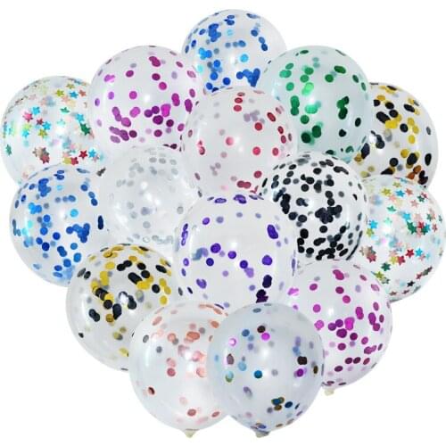 20pcs/lot Confetti Latex Balloons Transparent Balloon Clear Globos Birthday Party Wedding Decorations Party Ballon 12inch