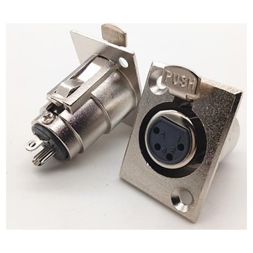 5pcs Rectangular Nickel Plated Four-Pin Cary Holder Card Holder Chasm Canons Sink Microphone Jack 4-Pin Caron Holder