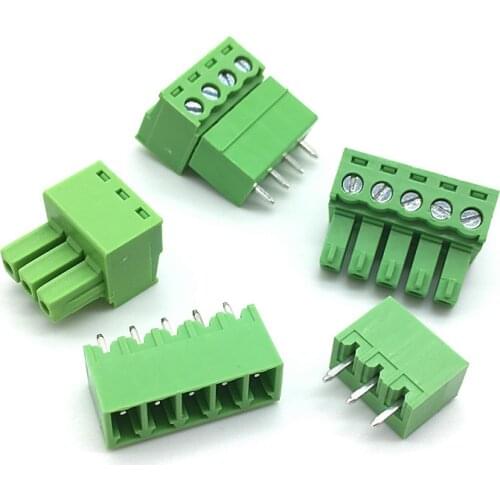 50set/lot 3.81 15EDG 15EDGK Male Female Pluggable Terminal 3.81MM Staight Needle 2/3/54/5/6/7/8PIN Screw Plug-in