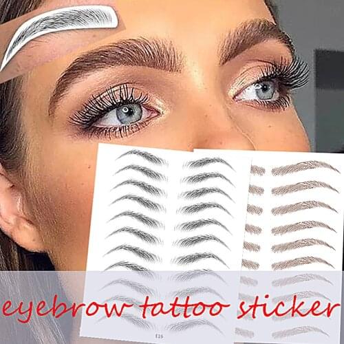 6D Hair Like Eyebrows Makeup Waterproof Eyebrow Tattoo Sticker Long Lasting Natural Fake Eyebrow Stickers Cosmetics