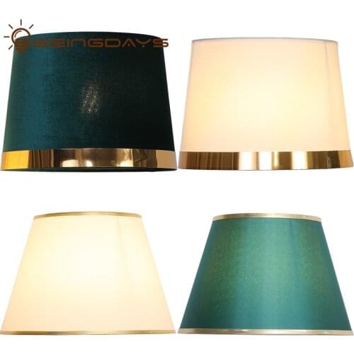 Table Lamp Lampshade Golden Edge Lampshade Cover For Bedroom Bedside Lamp Lampshade Large Cloth Floor Lamp Shade