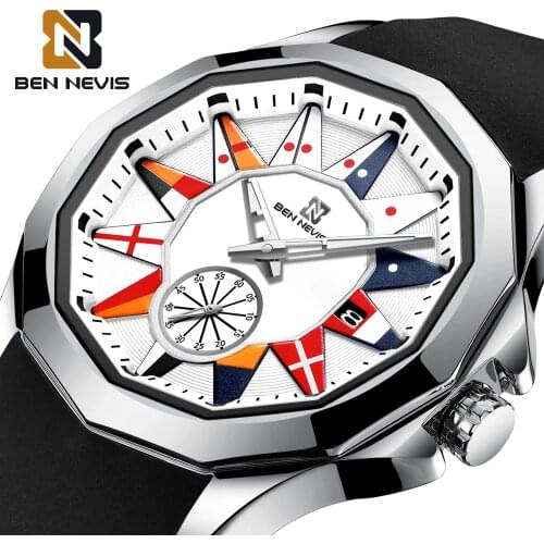 BENNEVIS 2021 Luxury Mens Watch Top Brand Quartz Watch Mens Automatic Date Waterproof Luminous Watch Stainless Steel Wristband