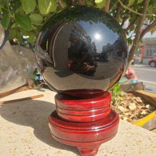 Large natural obsidian crystal ball 80-85mm+base