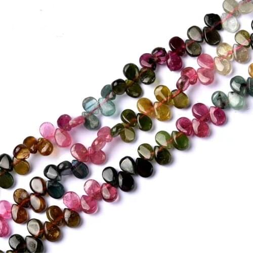 LOOSE BEADS Tourmaline drop 7/8/9mm Wholesale for DIY jewelry necklace 36cm