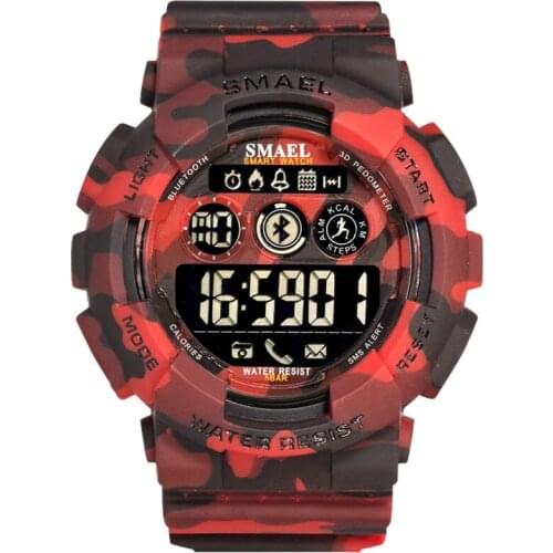 Smael Fashion Camouflage Military Sports Watches Mens Digital Watches Smart Watch Men Bluetooth horloge man reloj hombre